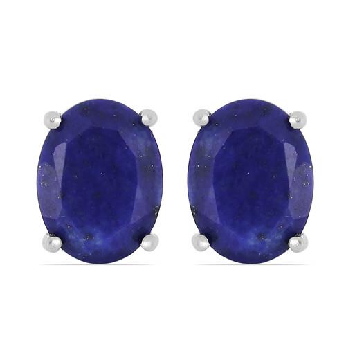 BUY 925 SILVER NATURAL LAPIS LAZULI SINGLE STONE EARRINGS